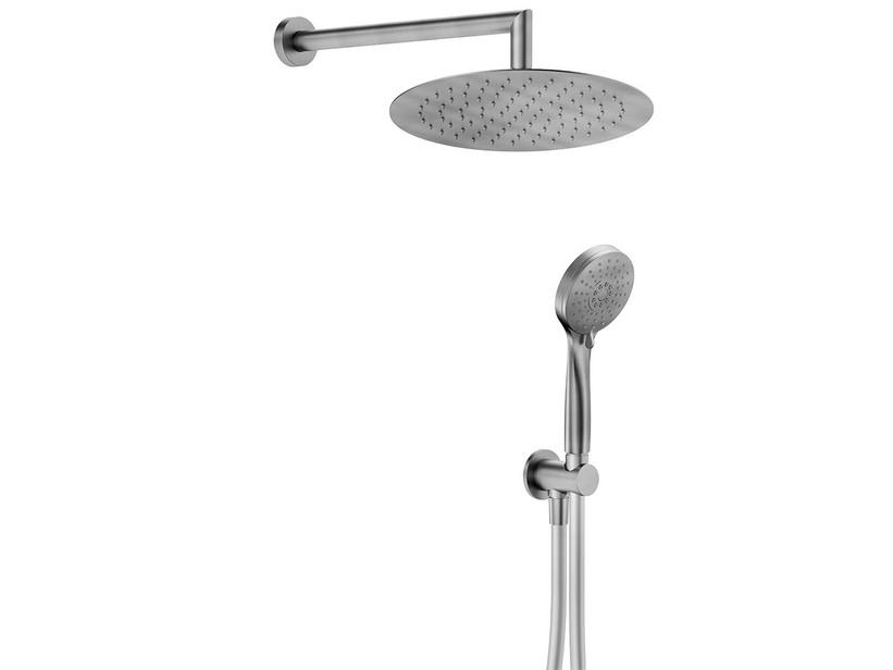 Ensemble de douche 5 pièces Bora nickel brossé | IperCeramica Ensemble de douche 5 pièces Bora nickel brossé | IperCeramica