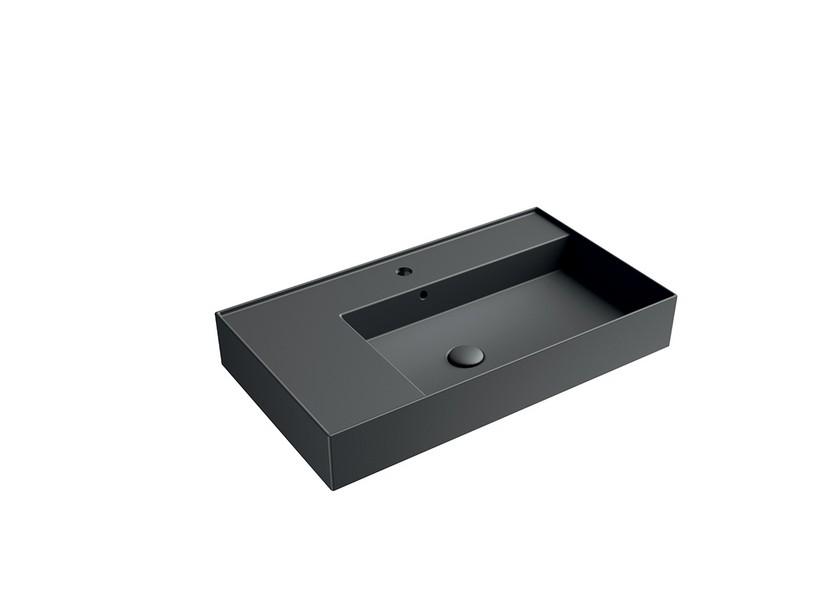 Lavabo Unitop Twenty vasque droite 81x46 cm noir mat | IperCeramica Lavabo Unitop Twenty vasque droite 81x46 cm noir mat | IperCeramica