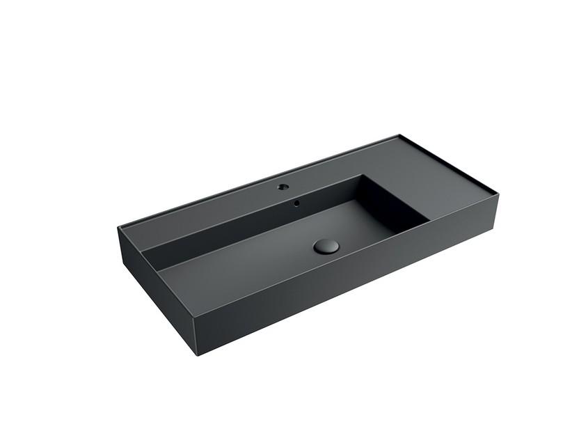 Lavabo Unitop Twenty vasque gauche 101x46 cm noir mat | IperCeramica Lavabo Unitop Twenty vasque gauche 101x46 cm noir mat | IperCeramica