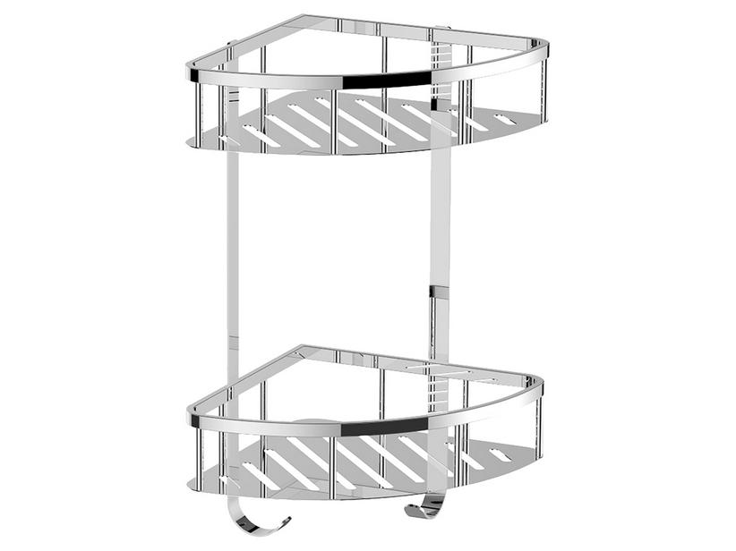 Étagère d'angle de douche Tecom à 2 étagères en acier inoxydable chrome | IperCeramica Étagère d'angle de douche Tecom à 2 étagères en acier inoxydable chrome | IperCeramica