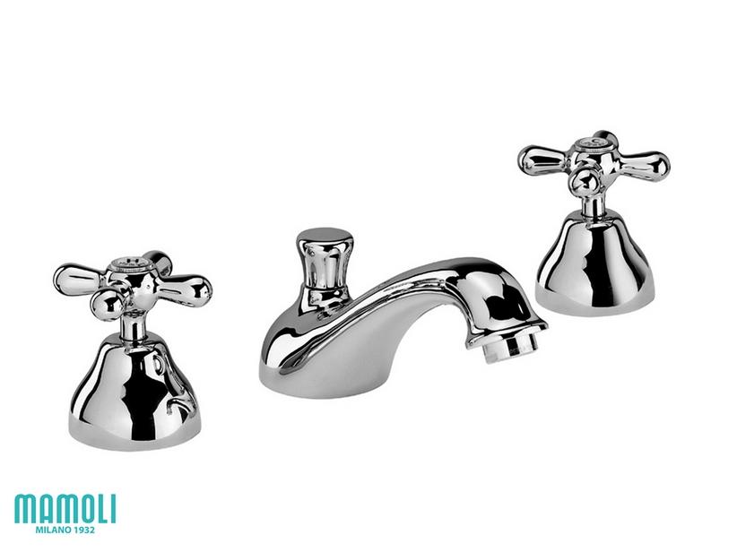 Robinetterie Epoque pour lavabo 3 trous avec bonde chrome | IperCeramica Robinetterie Epoque pour lavabo 3 trous avec bonde chrome | IperCeramica