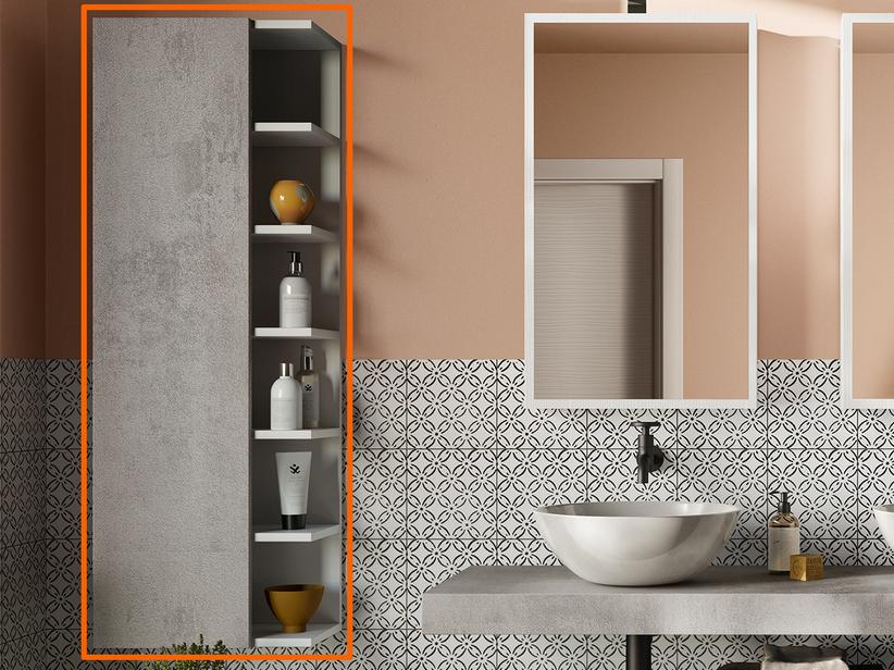 Colonne de salle de bains Qubo ouvert blanc Matrix/gris oxyde | IperCeramica Colonne de salle de bains Qubo ouvert blanc Matrix/gris oxyde | IperCeramica