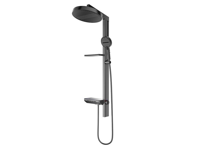 Colonne de douche LED Digit 4 fonctions finition gris métallique | IperCeramica Colonne de douche LED Digit 4 fonctions finition gris métallique | IperCeramica