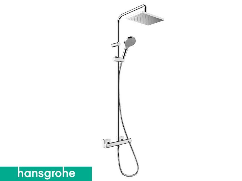 Colonne de douche Hansgrohe® Vernis Shape Showerpipe 230 avec thermostatique chrome | IperCeramica Colonne de douche Hansgrohe® Vernis Shape Showerpipe 230 avec thermostatique chrome | IperCeramica