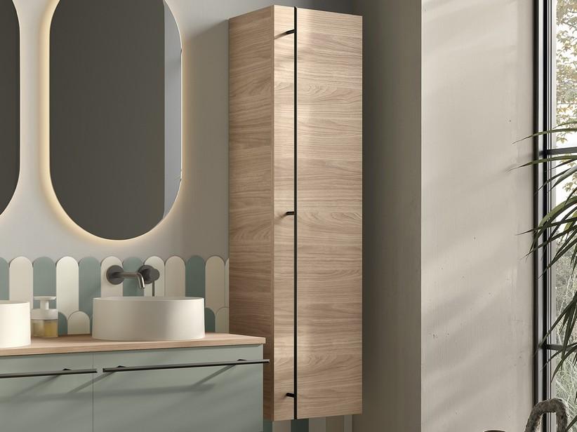Colonne LUMI H140 cm avec 1 porte effet bois noyer clair | IperCeramica Colonne LUMI H140 cm avec 1 porte effet bois noyer clair | IperCeramica