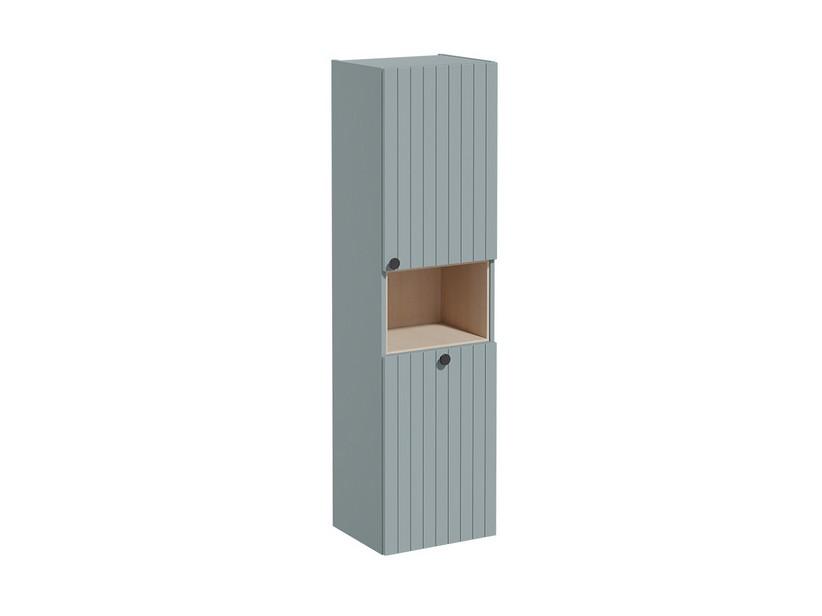 Colonne ROOT GROOVE H155 cm 1 porte ouv. à droite, 1 niche, 1 panier à linge bleu fjord mat | IperCeramica Colonne ROOT GROOVE H155 cm 1 porte ouv. à droite, 1 niche, 1 panier à linge bleu fjord mat | IperCeramica