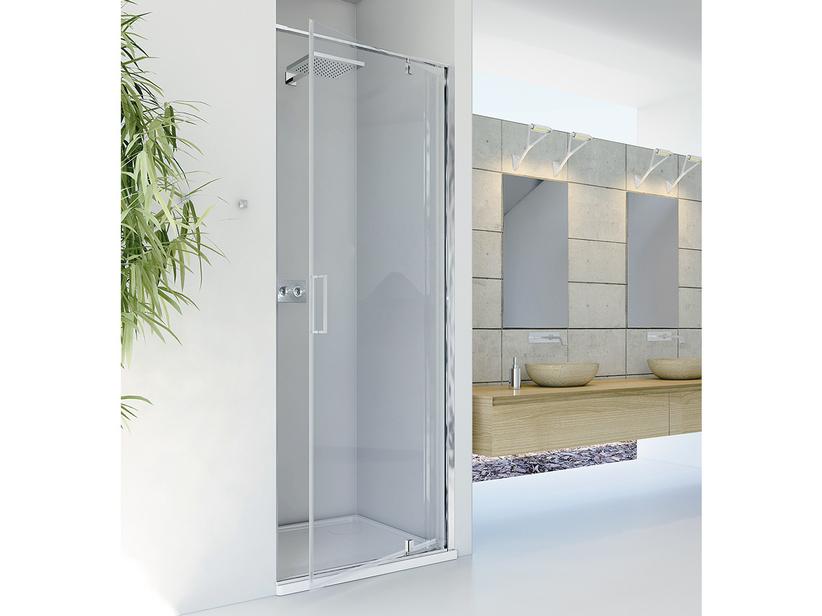 Porte de douche pivotante Dado 90 cm h200 Ext 87/89 cm ouverture à droite verre 8mm transparente chrome | IperCeramica Porte de douche pivotante Dado 90 cm h200 Ext 87/89 cm ouverture à droite verre 8mm transparente chrome | IperCeramica
