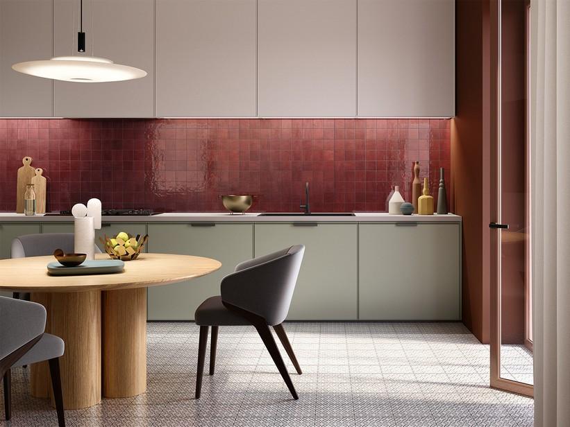 Carrelage mural Fez Bordeaux 10x10 effet zellige rouge brillant | IperCeramica Carrelage mural Fez Bordeaux 10x10 effet zellige rouge brillant | IperCeramica