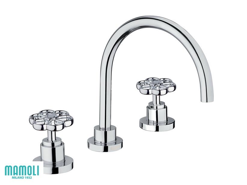 Ensemble robinets pour lavabo 3 trous Hipster chrome | IperCeramica Ensemble robinets pour lavabo 3 trous Hipster chrome | IperCeramica