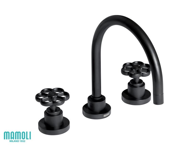 Ensemble robinets pour lavabo 3 trous Hipster noir mat | IperCeramica Ensemble robinets pour lavabo 3 trous Hipster noir mat | IperCeramica