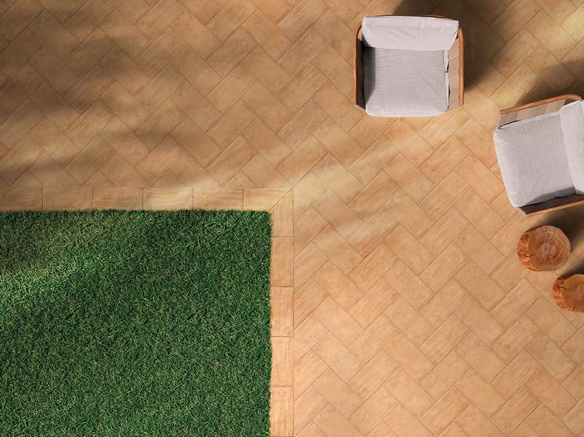 Carrelage extérieur Impruneta Oro Out R11 20,3x40,6 grès cérame effet terre cuite ocre | IperCeramica Carrelage extérieur Impruneta Oro Out R11 20,3x40,6 grès cérame effet terre cuite ocre | IperCeramica