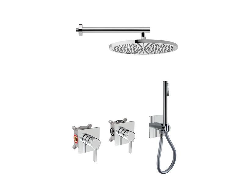 Kit de douche avec mitigeur monocommande encastré Ania chrome | IperCeramica Kit de douche avec mitigeur monocommande encastré Ania chrome | IperCeramica