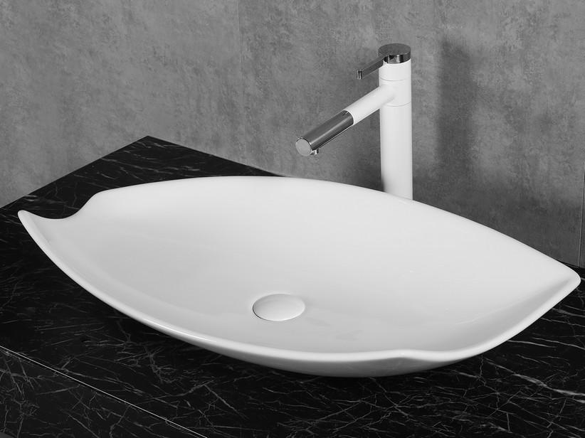 Vasque à poser Metauro 72x38 H13 en céramique blanc brillant | IperCeramica Vasque à poser Metauro 72x38 H13 en céramique blanc brillant | IperCeramica