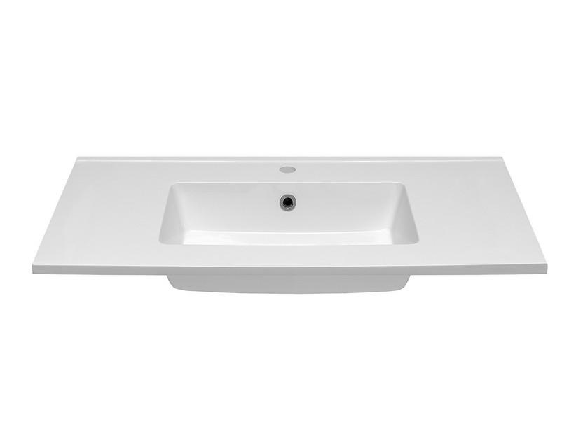 Plan vasque à encastrer Unitop Ecoline 91x46 en résine blanc brillant | IperCeramica Plan vasque à encastrer Unitop Ecoline 91x46 en résine blanc brillant | IperCeramica