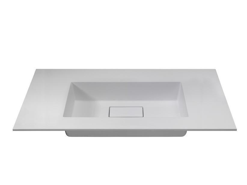 Plan vasque à encastrer Unitop HIDE 100,5x51,5 en résine blanc brillant | IperCeramica Plan vasque à encastrer Unitop HIDE 100,5x51,5 en résine blanc brillant | IperCeramica