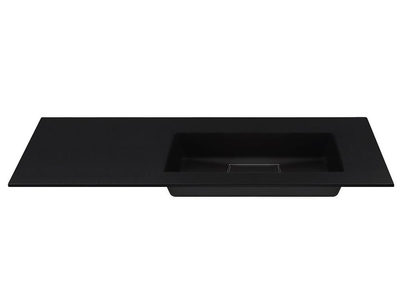 Plan vasque à encastrer Unitop HIDE PIETRA 140,5x51,5 droit en résine noir semi-brillant | IperCeramica Plan vasque à encastrer Unitop HIDE PIETRA 140,5x51,5 droit en résine noir semi-brillant | IperCeramica