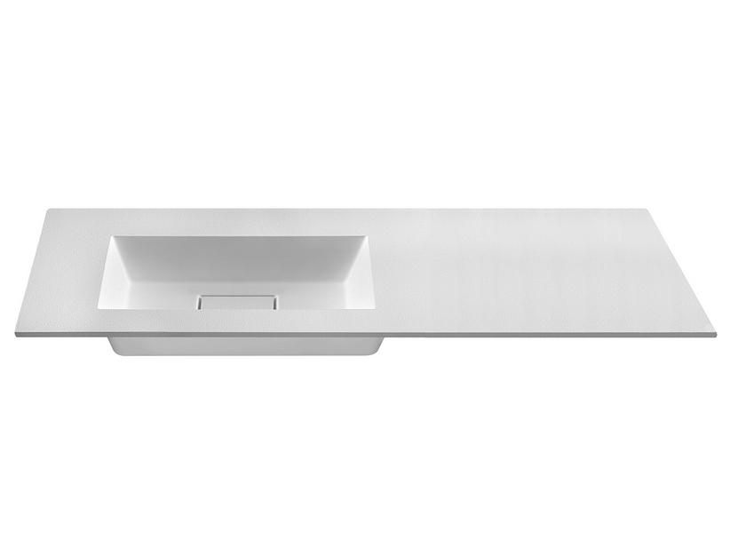 Plan vasque à encastrer Unitop HIDE PIETRA 140,5x51,5 gauche en résine blanc semi-brillant | IperCeramica Plan vasque à encastrer Unitop HIDE PIETRA 140,5x51,5 gauche en résine blanc semi-brillant | IperCeramica