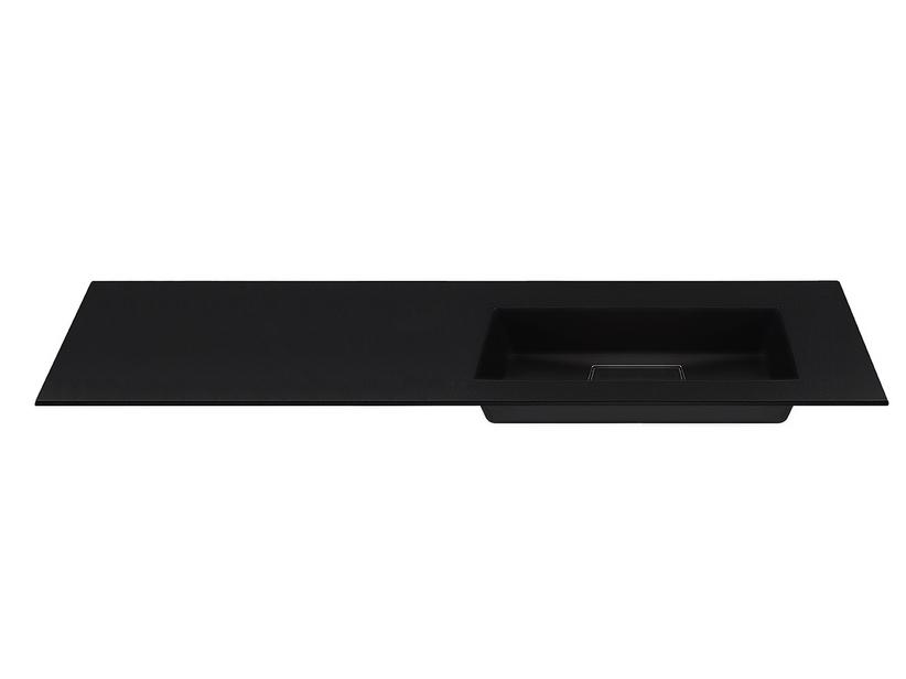 Plan vasque à encastrer Unitop HIDE PIETRA 170,5x51,5 droit en résine noir semi-brillant | IperCeramica Plan vasque à encastrer Unitop HIDE PIETRA 170,5x51,5 droit en résine noir semi-brillant | IperCeramica