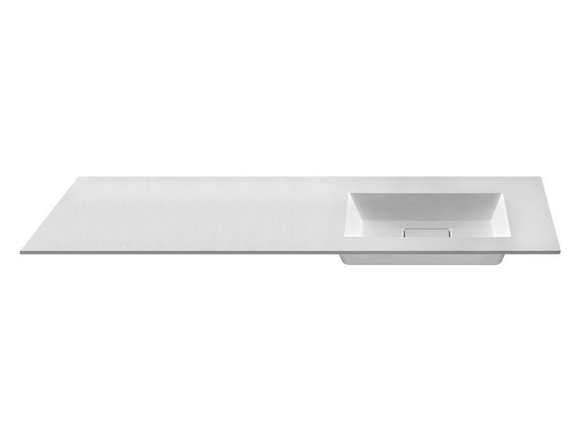 Plan vasque à encastrer Unitop HIDE PIETRA 180,5x51,5 droit en résine blanc semi-brillant | IperCeramica Plan vasque à encastrer Unitop HIDE PIETRA 180,5x51,5 droit en résine blanc semi-brillant | IperCeramica