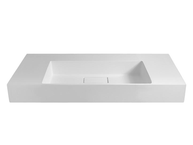 Lavabo à encastrer Unitop Quadro 100x48 en résine blanc brillant | IperCeramica Lavabo à encastrer Unitop Quadro 100x48 en résine blanc brillant | IperCeramica