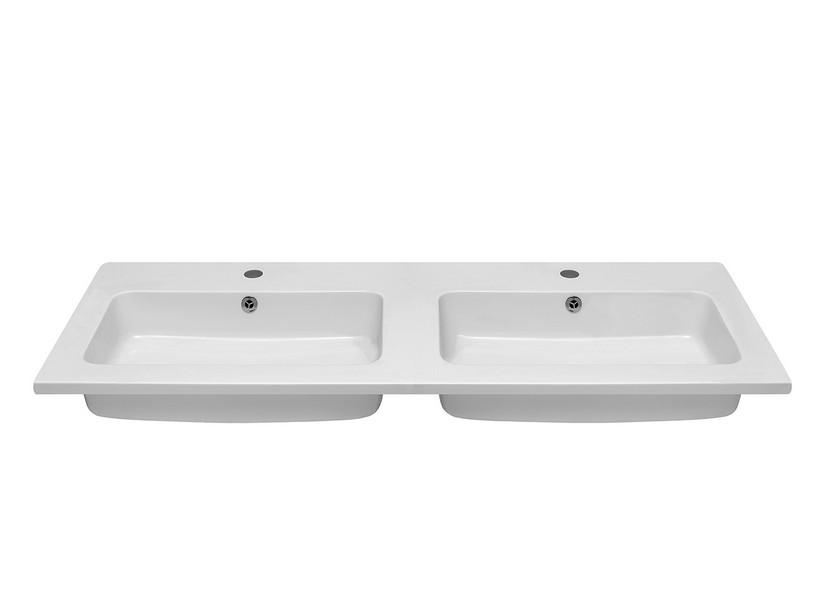 Plan vasque à encastrer Unitop Square 2 120x46 en résine blanc brillant | IperCeramica Plan vasque à encastrer Unitop Square 2 120x46 en résine blanc brillant | IperCeramica