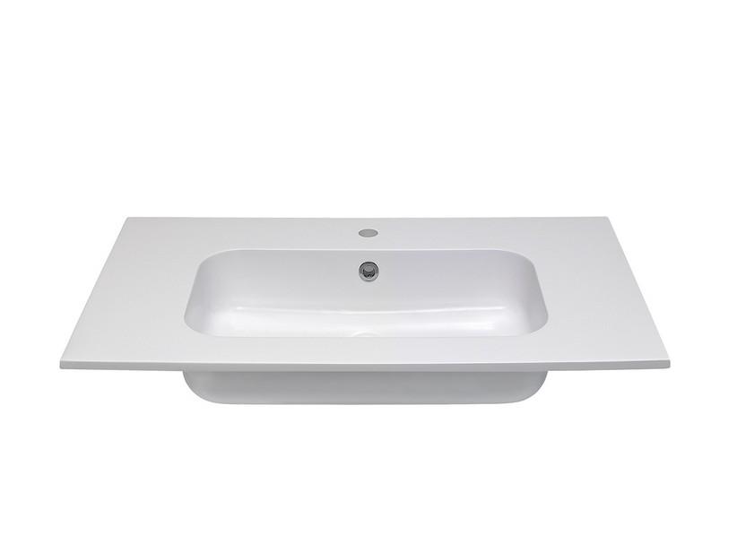 Plan vasque à encastrer Unitop Square 90,5x51,5 en résine blanc brillant | IperCeramica Plan vasque à encastrer Unitop Square 90,5x51,5 en résine blanc brillant | IperCeramica