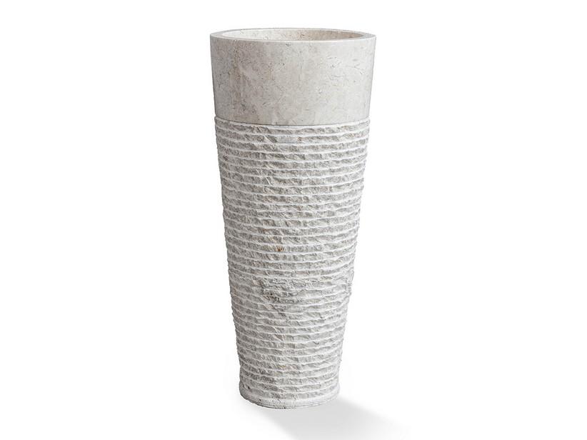 Lavabo totem en marbre Selce blanc | IperCeramica Lavabo totem en marbre Selce blanc | IperCeramica