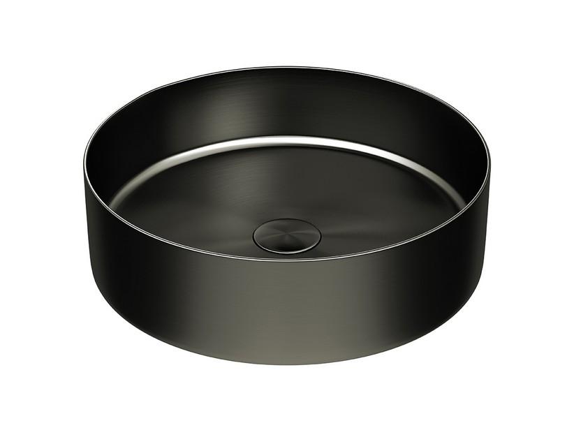 Vasque à poser Steel rond en inox finition PVD titane satiné | IperCeramica Vasque à poser Steel rond en inox finition PVD titane satiné | IperCeramica
