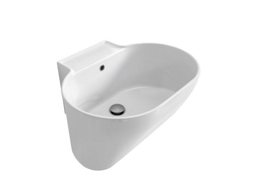 Lavabo lavoir suspendu/à poser Tino 60x50 H30 en céramique blanc brillant | IperCeramica Lavabo lavoir suspendu/à poser Tino 60x50 H30 en céramique blanc brillant | IperCeramica