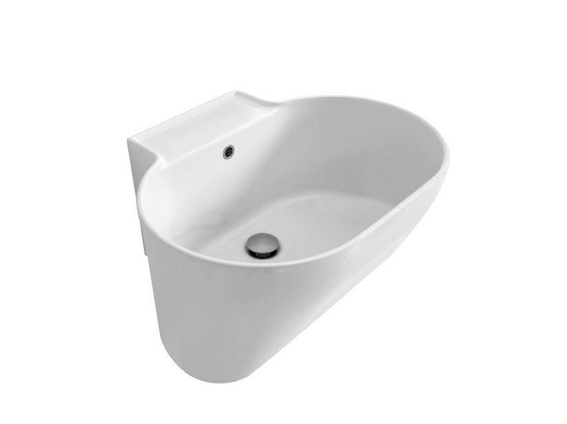 Lavabo lavoir suspendu/à poser Tino 60x50 H30 en céramique blanc mat | IperCeramica Lavabo lavoir suspendu/à poser Tino 60x50 H30 en céramique blanc mat | IperCeramica