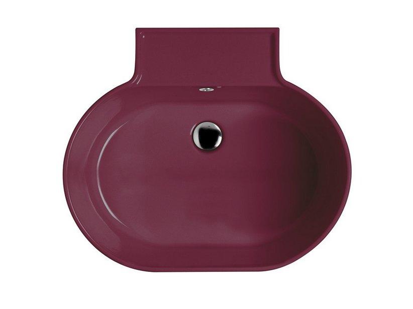 Lavabo lavoir suspendu/à poser Tino 60x50 H30 en céramique lie de vin brillant | IperCeramica Lavabo lavoir suspendu/à poser Tino 60x50 H30 en céramique lie de vin brillant | IperCeramica