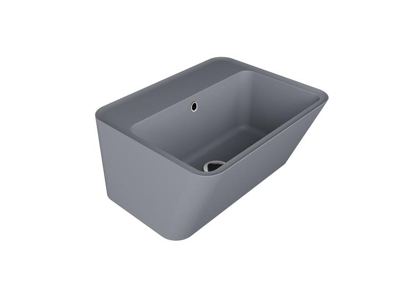 Lavabo suspendu/à poser Wynn 50x40 H25 en céramique gris mat | IperCeramica Lavabo suspendu/à poser Wynn 50x40 H25 en céramique gris mat | IperCeramica