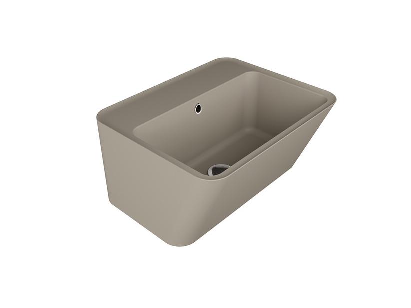 Lavabo suspendu/à poser Wynn 50x40 H25 en céramique Matera mat | IperCeramica Lavabo suspendu/à poser Wynn 50x40 H25 en céramique Matera mat | IperCeramica