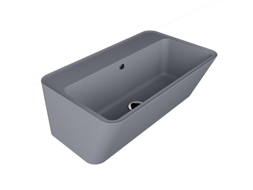 Lavabo suspendu/à poser Wynn 70x40 H25 en céramique gris mat | IperCeramica Lavabo suspendu/à poser Wynn 70x40 H25 en céramique gris mat | IperCeramica