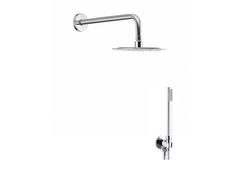 Kit douche pomme haute de douche Mel inox ronde avec duplex | IperCeramica Kit douche pomme haute de douche Mel inox ronde avec duplex | IperCeramica
