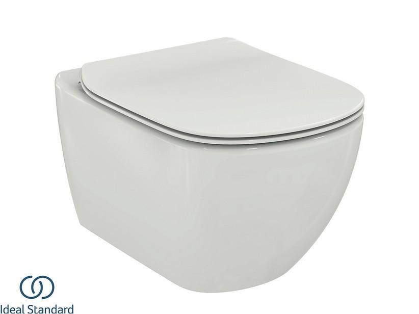 Wc suspendu Ideal Standard® Tesi Aquablade avec abattant blanc soie mat | IperCeramica Wc suspendu Ideal Standard® Tesi Aquablade avec abattant blanc soie mat | IperCeramica