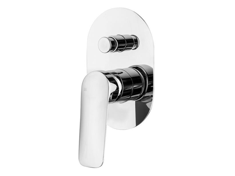 Plaque pour mitigeur monocommande douche encastrable avec inverseur 2 voies Leto chrome | IperCeramica Plaque pour mitigeur monocommande douche encastrable avec inverseur 2 voies Leto chrome | IperCeramica