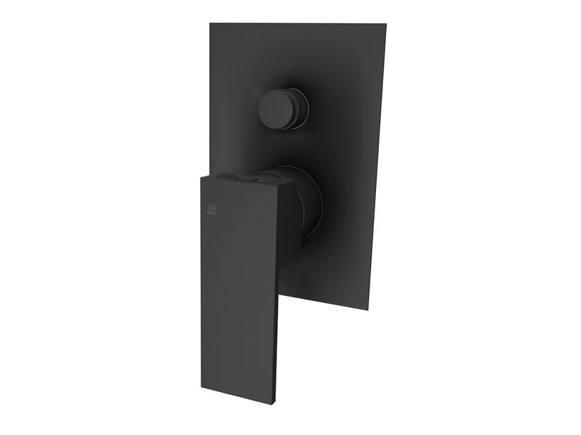 Plaque pour mitigeur monocommande de douche encastrable avec inverseur à 2 voies Krono noir mat | IperCeramica Plaque pour mitigeur monocommande de douche encastrable avec inverseur à 2 voies Krono noir mat | IperCeramica