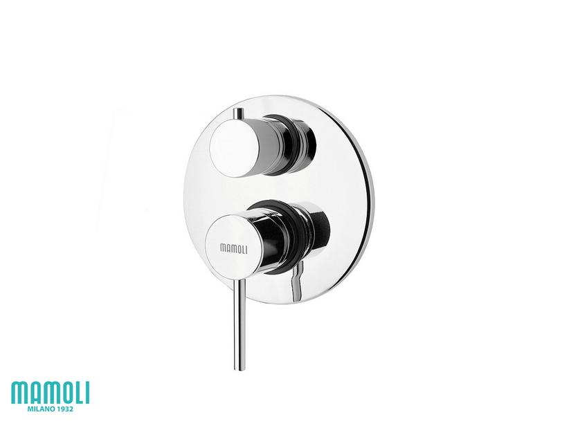 Plaque pour mitigeur monocommande douche encastrable avec inverseur 2 voies PICO chrome | IperCeramica Plaque pour mitigeur monocommande douche encastrable avec inverseur 2 voies PICO chrome | IperCeramica