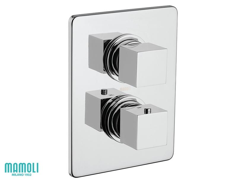 Plaque pour mitigeur monocommande douche encastrable avec inverseur 2 voies Feel chrome | IperCeramica Plaque pour mitigeur monocommande douche encastrable avec inverseur 2 voies Feel chrome | IperCeramica