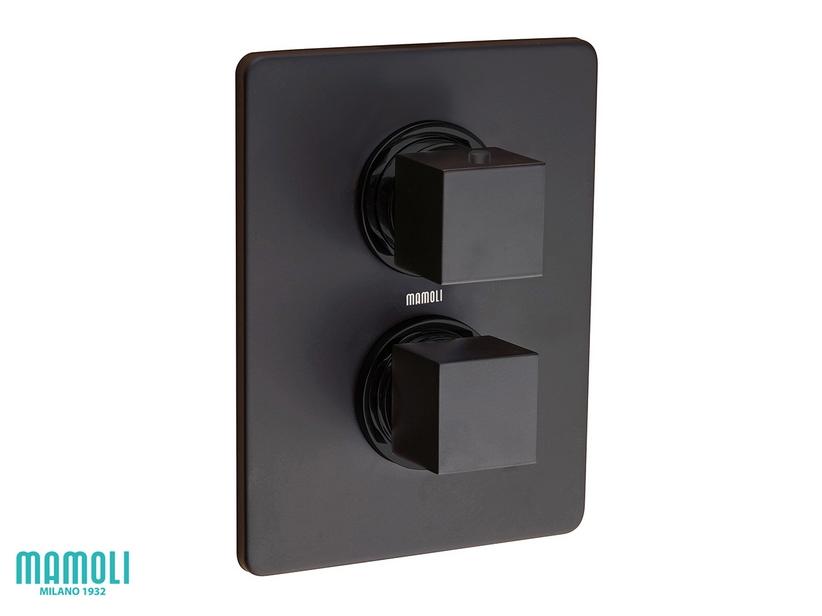 Plaque pour mitigeur monocommande douche encastrable thermostatique avec inverseur 2 voies Feel noir mat | IperCeramica Plaque pour mitigeur monocommande douche encastrable thermostatique avec inverseur 2 voies Feel noir mat | IperCeramica