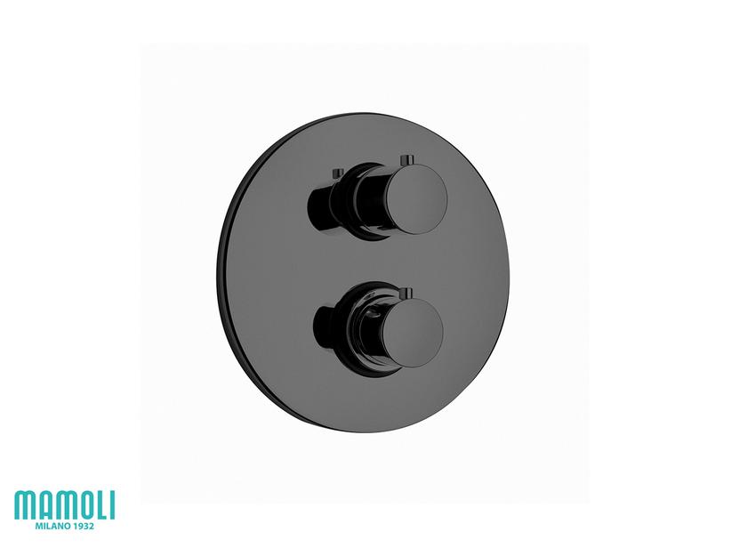 Plaque pour mitigeur monocommande douche encastrable avec inverseur 2 voies Pico noir mat | IperCeramica Plaque pour mitigeur monocommande douche encastrable avec inverseur 2 voies Pico noir mat | IperCeramica