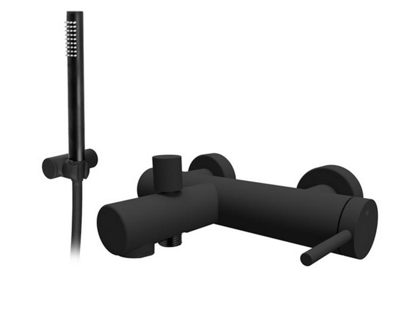 Mitigeur mural monocommande de baignoire avec dotation Stelo noir mat | IperCeramica Mitigeur mural monocommande de baignoire avec dotation Stelo noir mat | IperCeramica