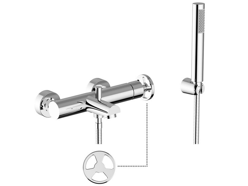 Mitigeur monocommande pour baignoire mural York chrome | IperCeramica Mitigeur monocommande pour baignoire mural York chrome | IperCeramica