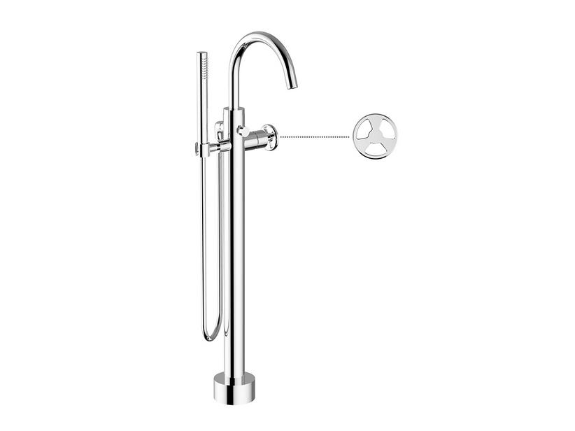 Mitigeur monocommande pour baignoire îlot York chrome | IperCeramica Mitigeur monocommande pour baignoire îlot York chrome | IperCeramica