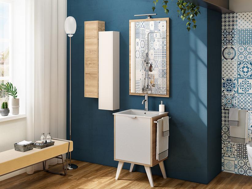 Meuble de salle de bains Milu' 50 cm 4 Pieds avec plan de vasque Unitop résine | IperCeramica Meuble de salle de bains Milu' 50 cm 4 Pieds avec plan de vasque Unitop résine | IperCeramica