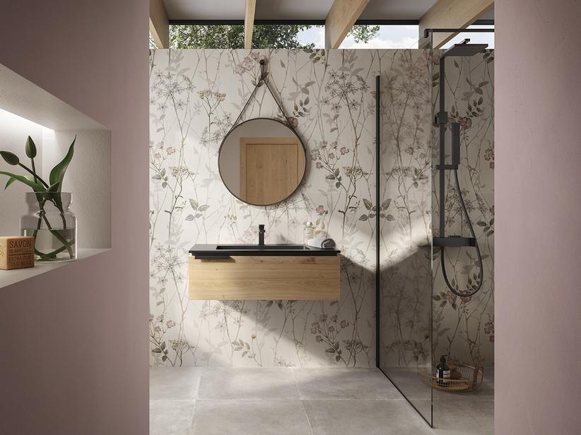 Meuble de salle de bain OXYGEN 90 cm 1 tiroir chêne naturel lavabo Unitop HIDE en résine effet pierre noir | IperCeramica Meuble de salle de bain OXYGEN 90 cm 1 tiroir chêne naturel lavabo Unitop HIDE en résine effet pierre noir | IperCeramica