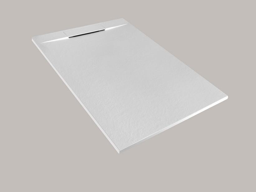 Receveur de douche Matic 70x100 en résine effet pierre bouchardée blanc | IperCeramica Receveur de douche Matic 70x100 en résine effet pierre bouchardée blanc | IperCeramica
