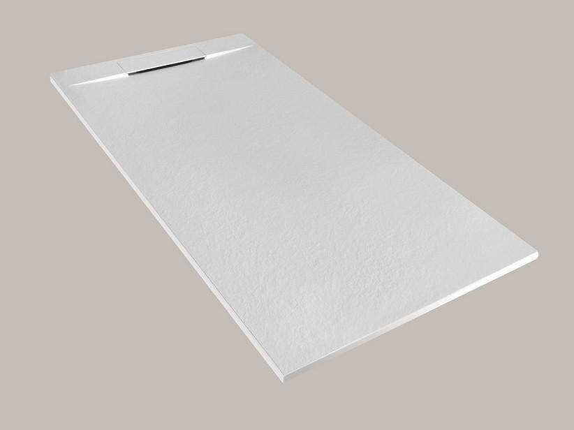 Receveur de douche Matic 70x150 en résine effet pierre bouchardée blanc | IperCeramica Receveur de douche Matic 70x150 en résine effet pierre bouchardée blanc | IperCeramica