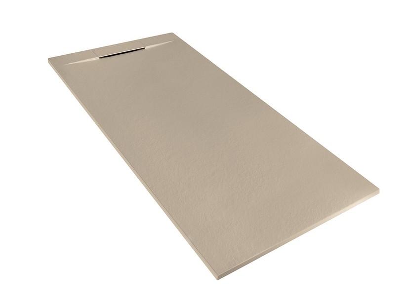 Receveur de douche Matic 80x160 en résine effet pierre bouchardée taupe | IperCeramica Receveur de douche Matic 80x160 en résine effet pierre bouchardée taupe | IperCeramica
